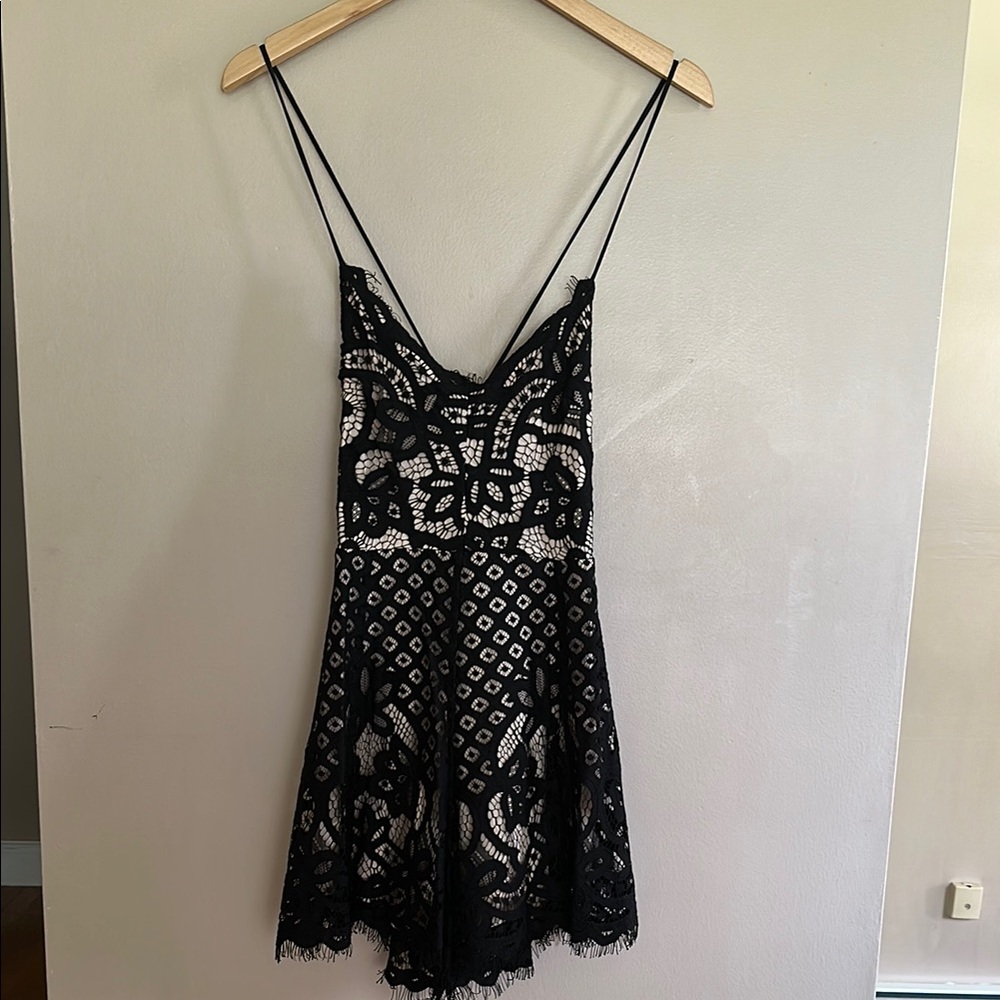 Black Lace Spaghetti Strap Romper